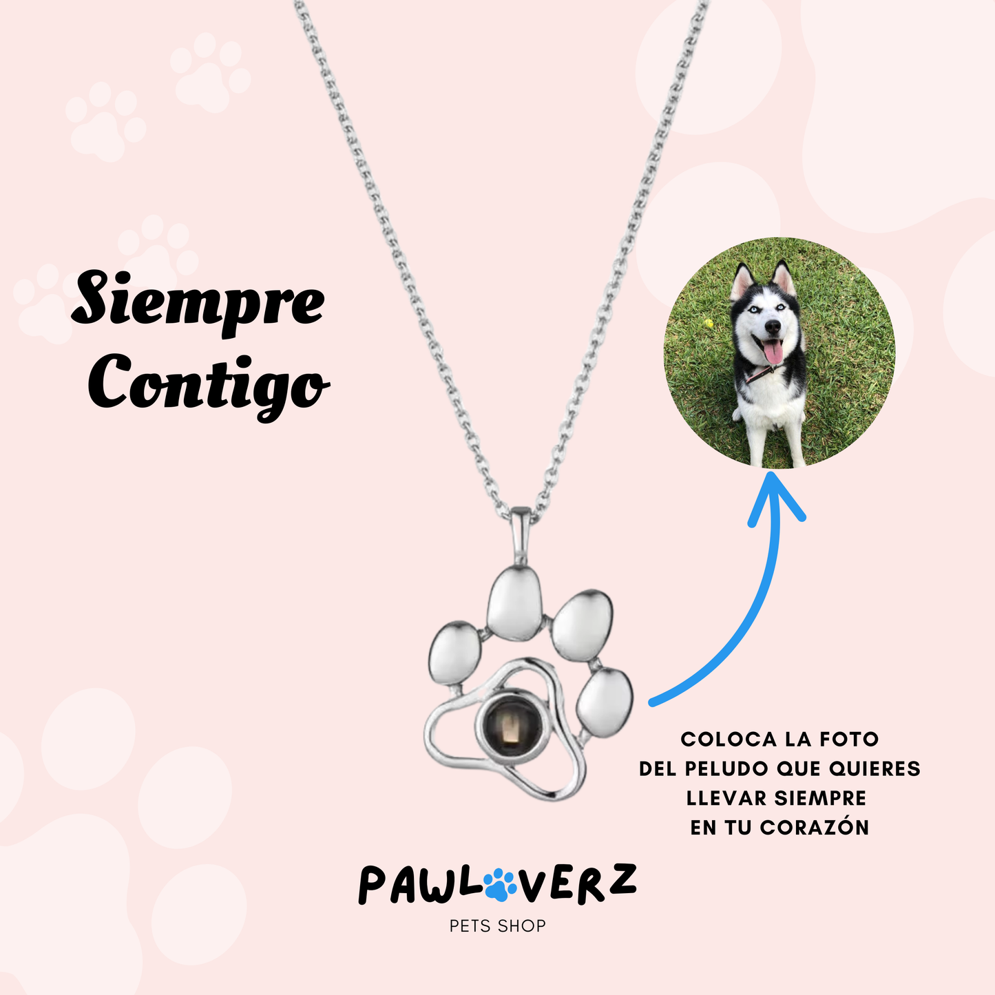Huella del Alma – Colgante con Foto Secreta de tu Mascota-
