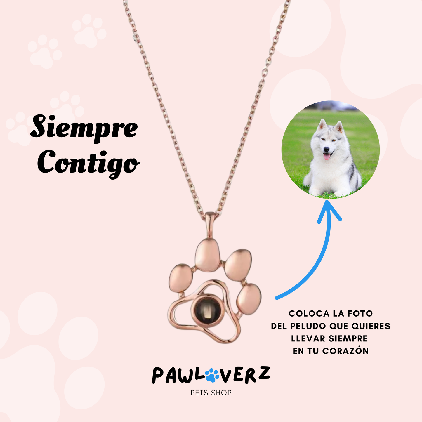 Huella del Alma – Colgante con Foto Secreta de tu Mascota-